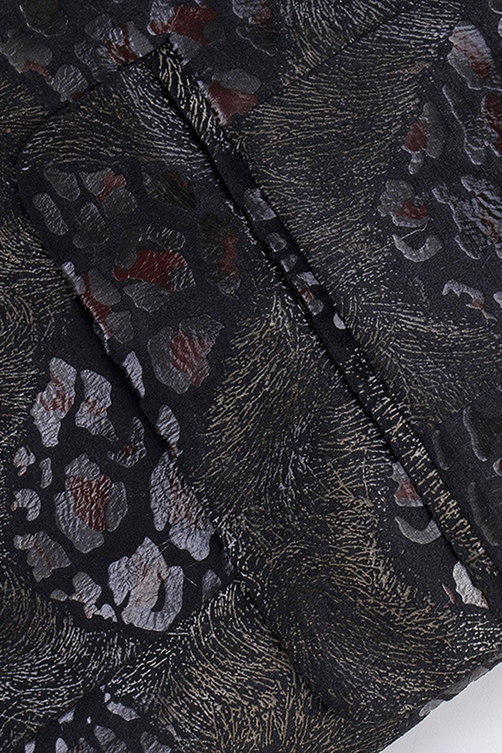 Svart tryckt skårad kavajslag för män Balkavaj