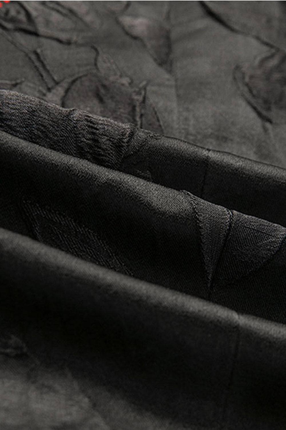 Svart Jacquard Notched Kavajslag Bal Kavaj