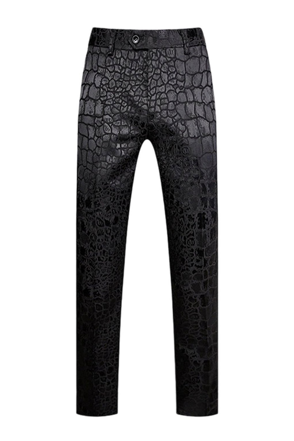 Svart Textur Peak Kavajslag 2 Delad Prom Kostymer