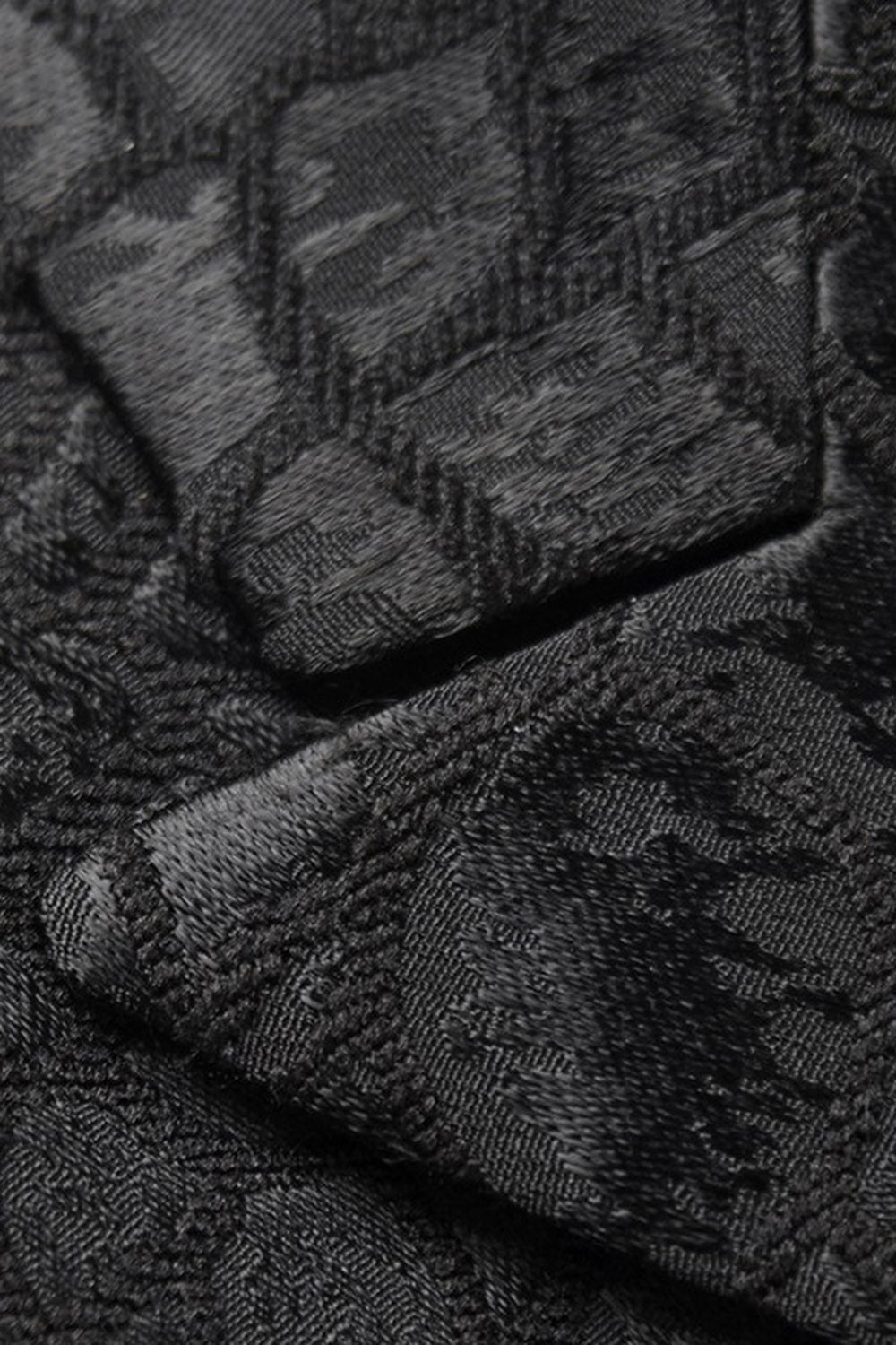 Svart Textur Peak Kavajslag 2 Delad Prom Kostymer