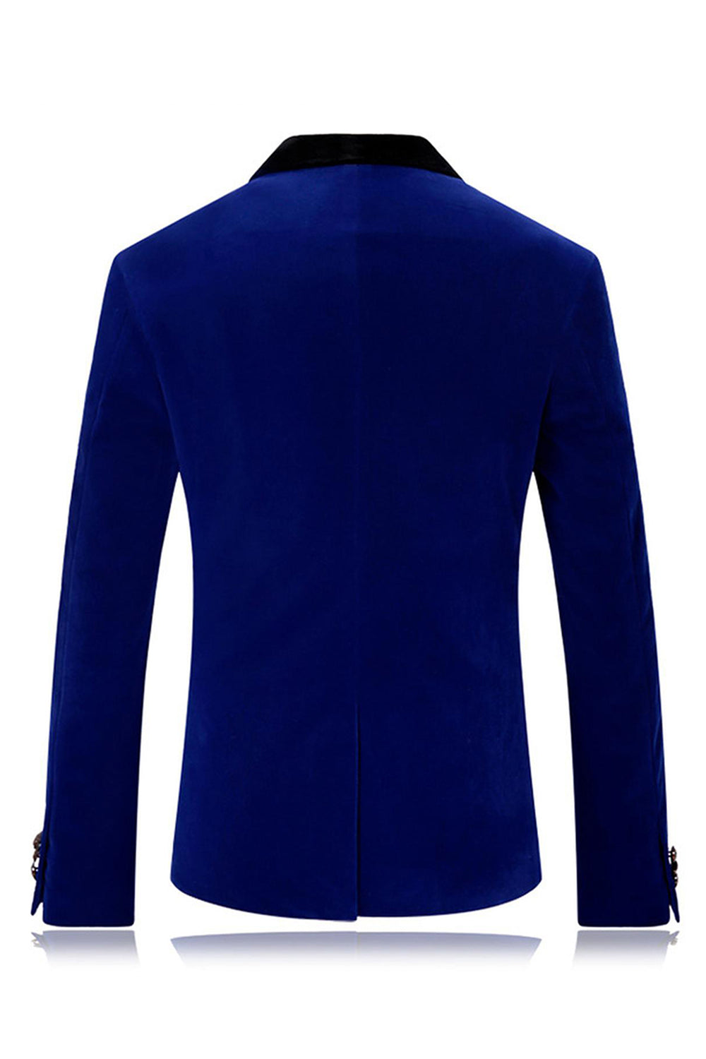 Mäns Blå Sjal Kavajslag En knapp Prom Kavaj