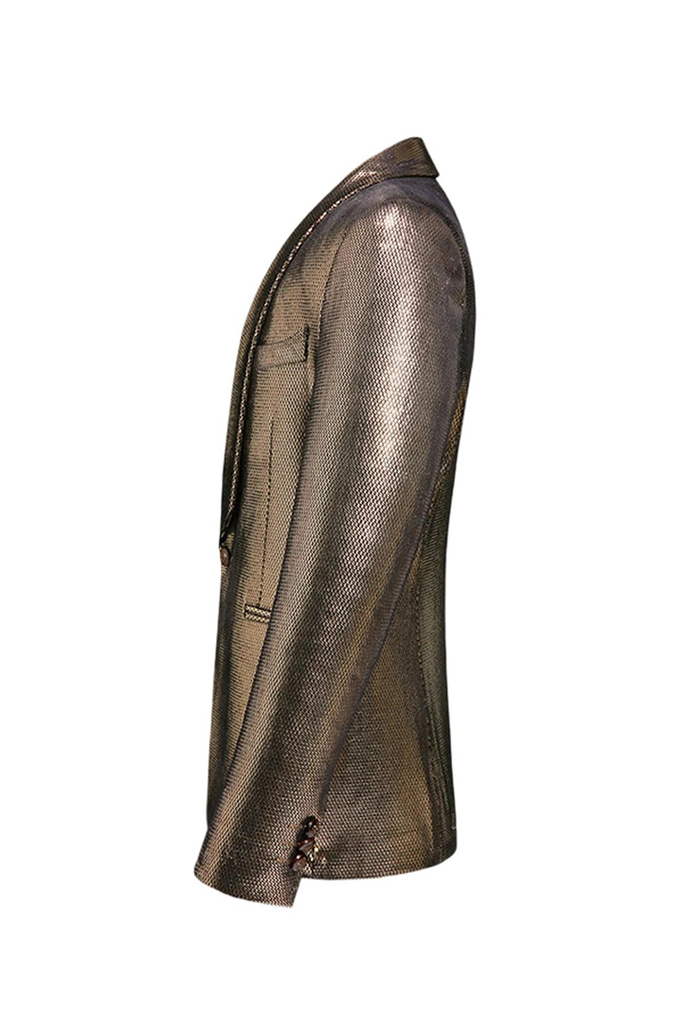 Golden Metallic Sjal Kavajslag Balkavaj för män