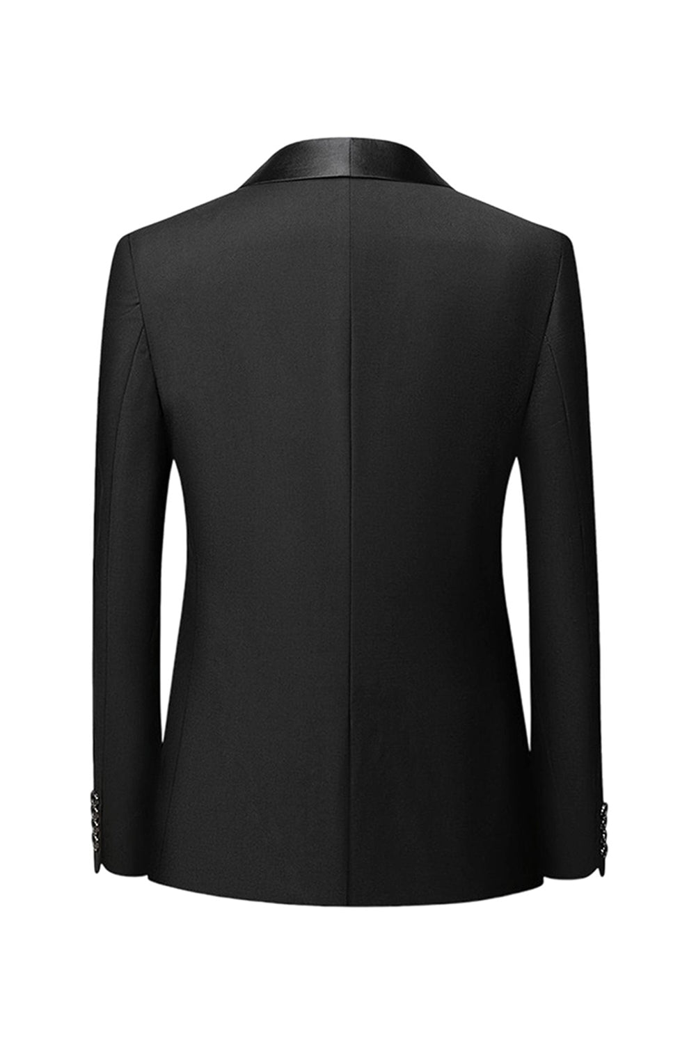 Mäns Svart Sjal Kavajslag En knapp Formella kostymer