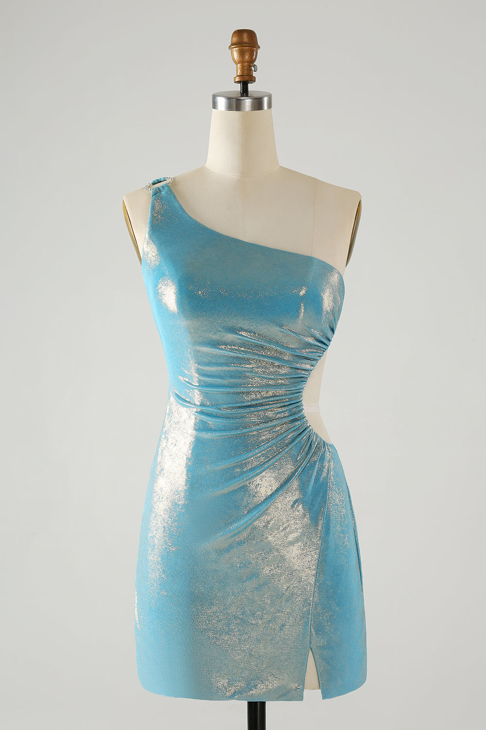 Snygg Gul Bodycon One Shoulder Kort Homecoming Klänning med ihålig