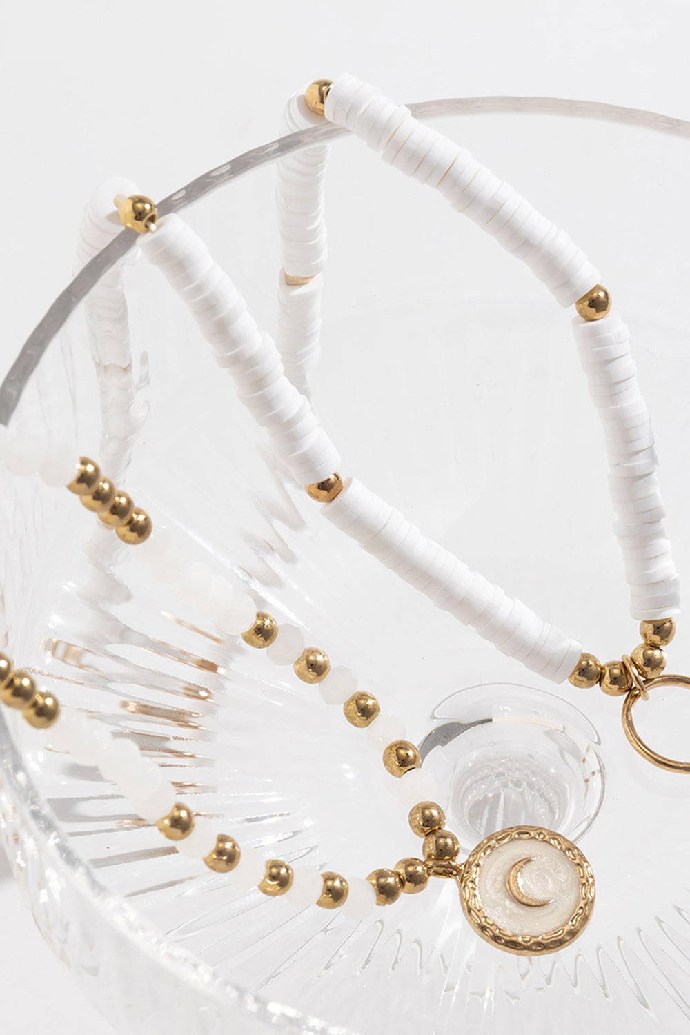 Boho Vitt Pärlhalsband