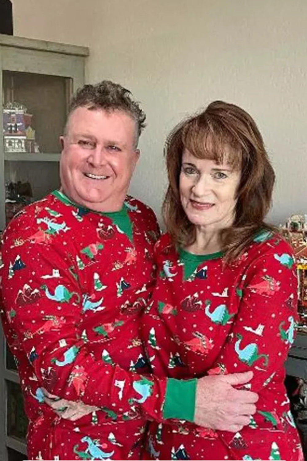 Röda djur tryckta jul familj pyjamas uppsättningar