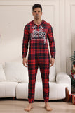Röd God Jul Pyjamas för Familj Hooded One Piece Pjs Holiday Pyjamas Set