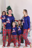 Royal Blue Print Pläd Jul Matchande Familj Pyjamas
