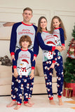Grå, Blå, Snögubbe, Tryck, Jul, Familj, Matchande Pyjamas