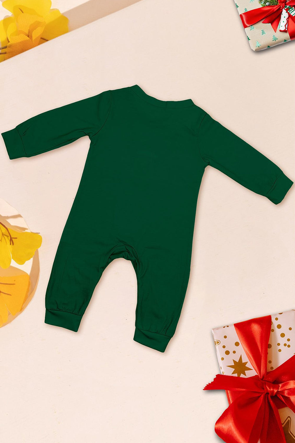 Grön Blå Träd Tryck Långärmad Jul Familj Matchande Pyjamas