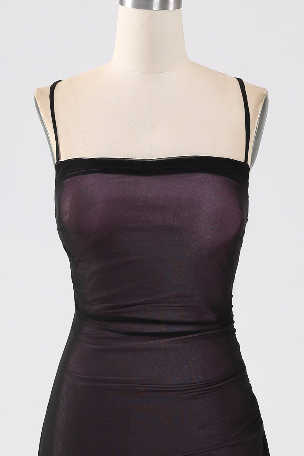 Slida Spaghetti Straps Brudtärneklänning med elasticitet