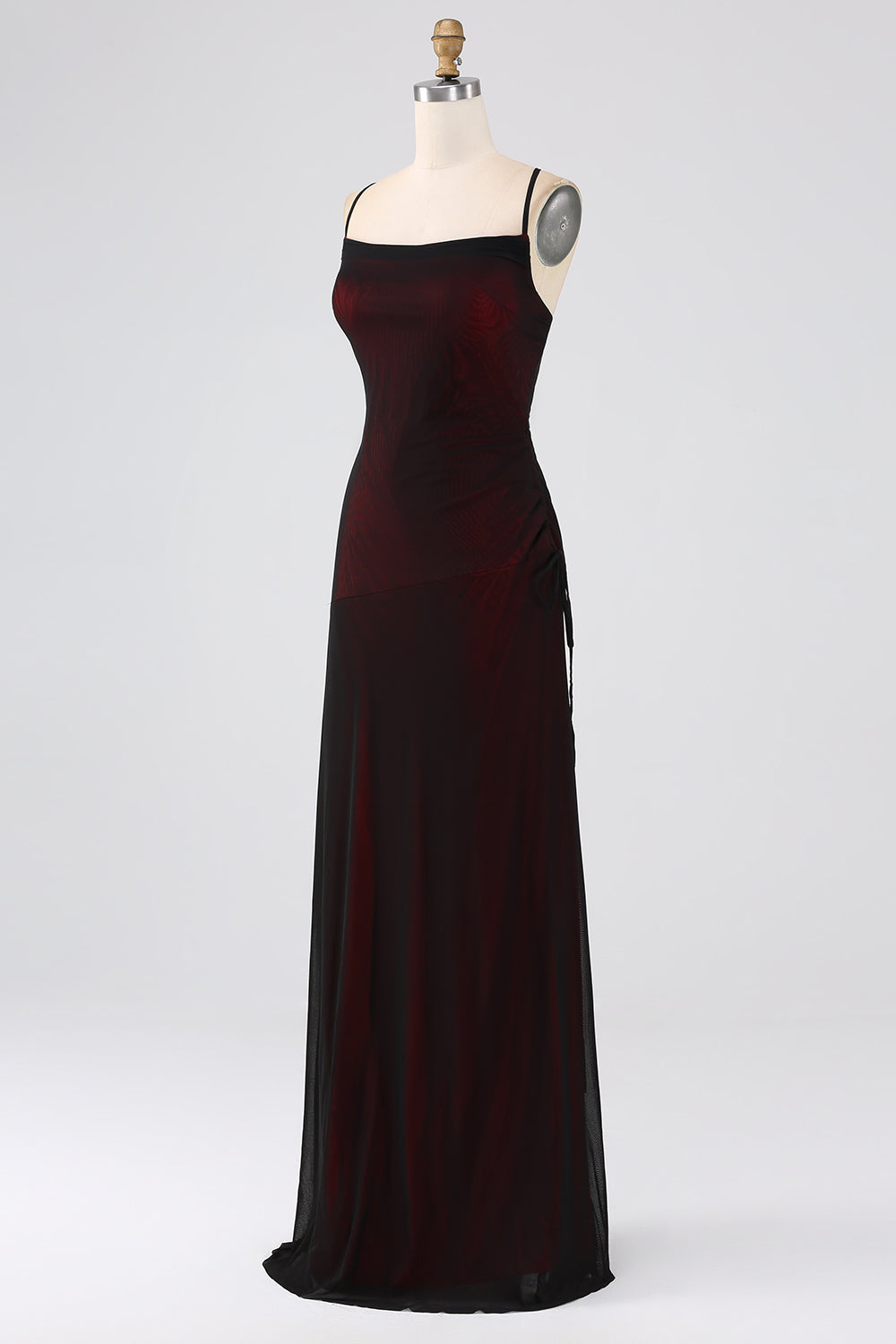 Slida Spaghetti Straps Brudtärneklänning med elasticitet