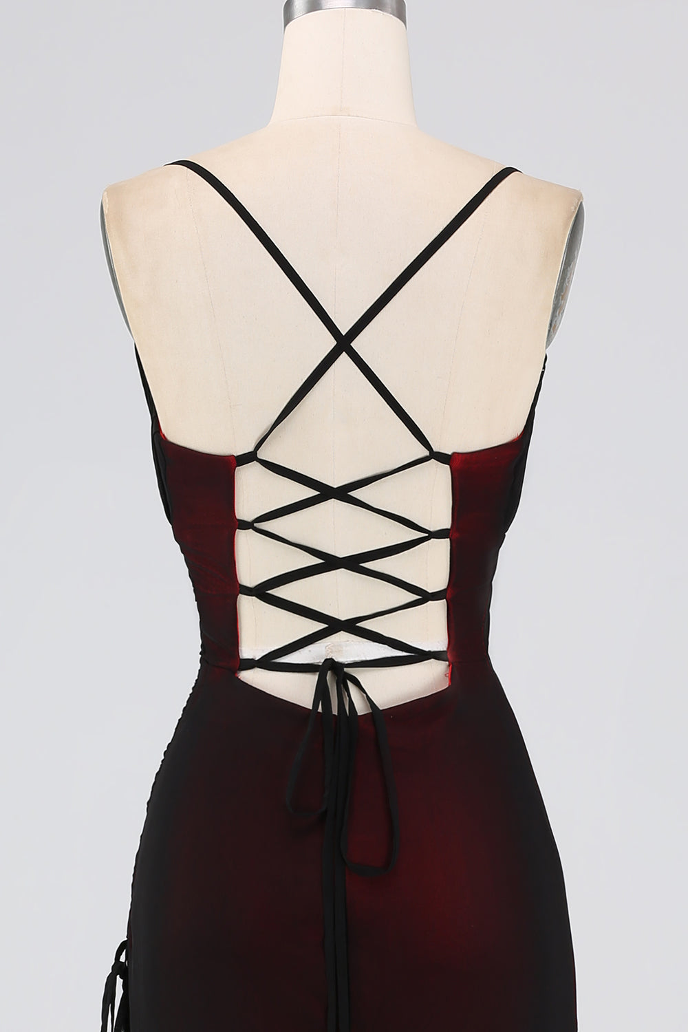 Slida Spaghetti Straps Brudtärneklänning med elasticitet