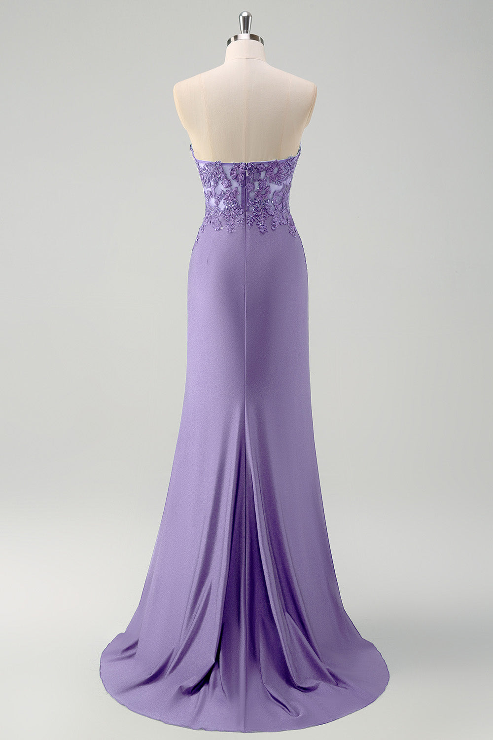 Sjöjungfru Grön Axelbandslös Cut Out Korsett Lång Balklänning med slits