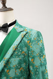 Green Peak Kavajslag 3-delad Jacquard One Button Men's Prom Suits