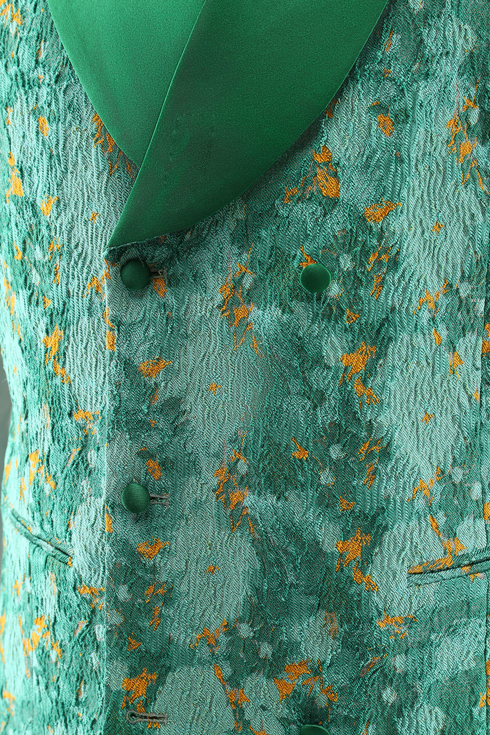 Green Peak Kavajslag 3-delad Jacquard One Button Men's Prom Suits