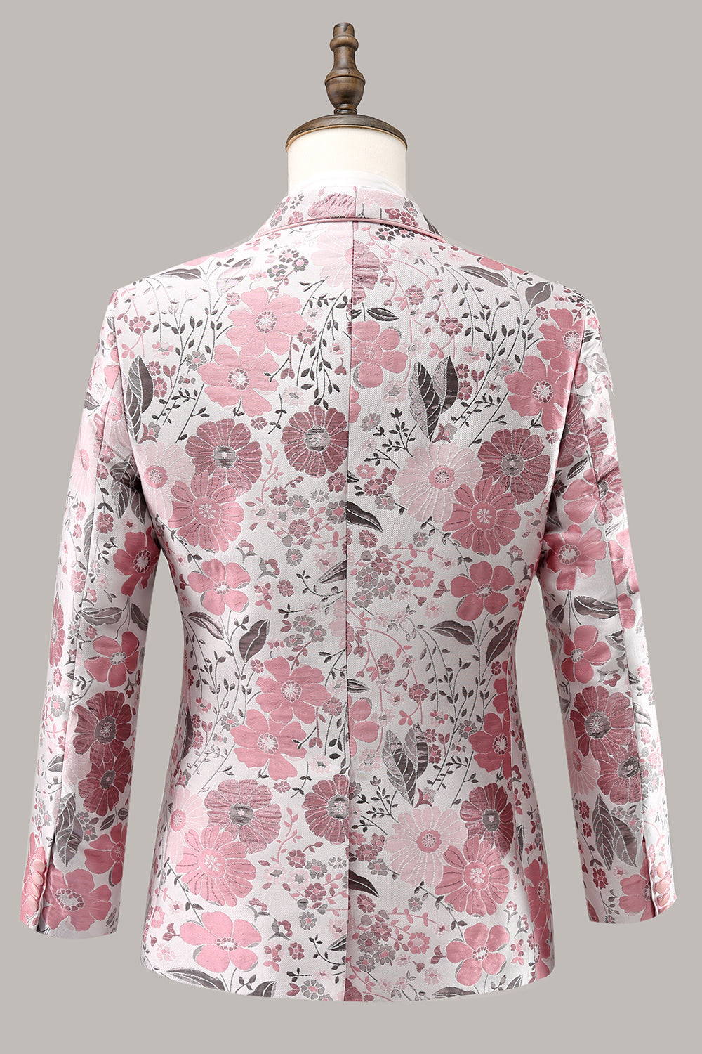 Rosa Sjal Kavajslag Jacquard One Button Men's Prom Kavaj
