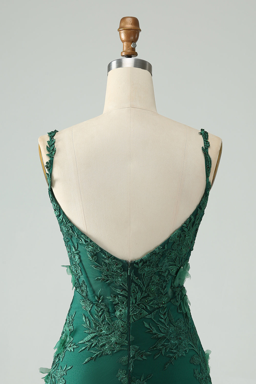 Mörkgrön Bodycon Spaghetti Straps Kort Homecoming Klänning med Applikationer