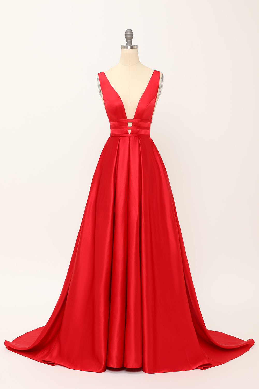 Blush Satin Lång Balklänning