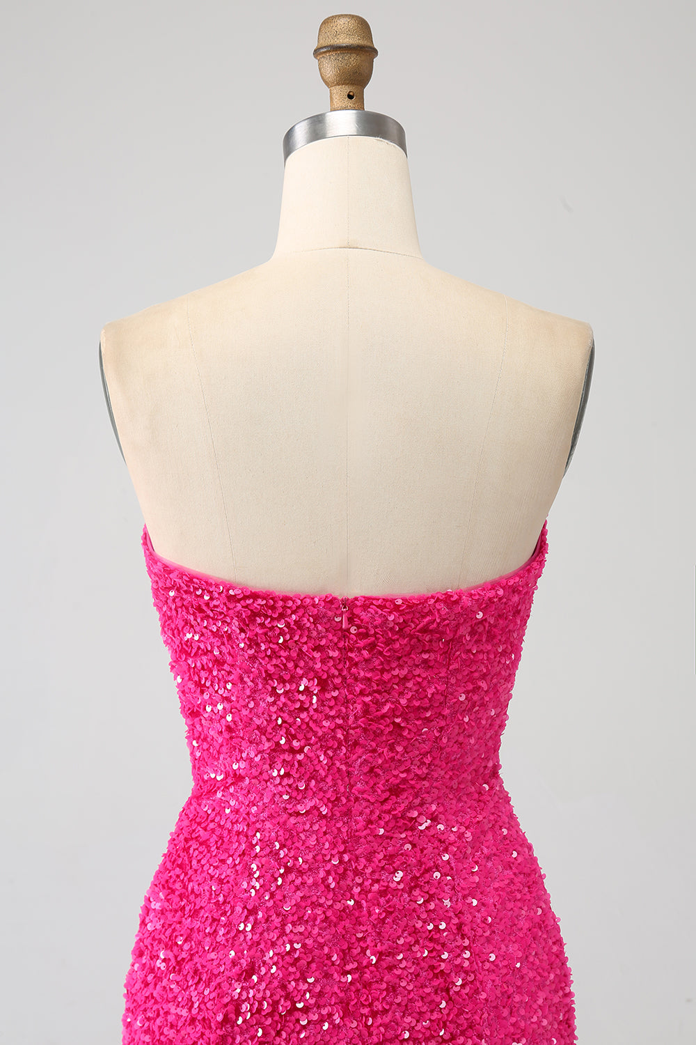 Bling Mermaid Älskling Hot Pink Paljetter Lång Balklänning