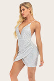 Silver Paljett Bodycon Cocktailklänning