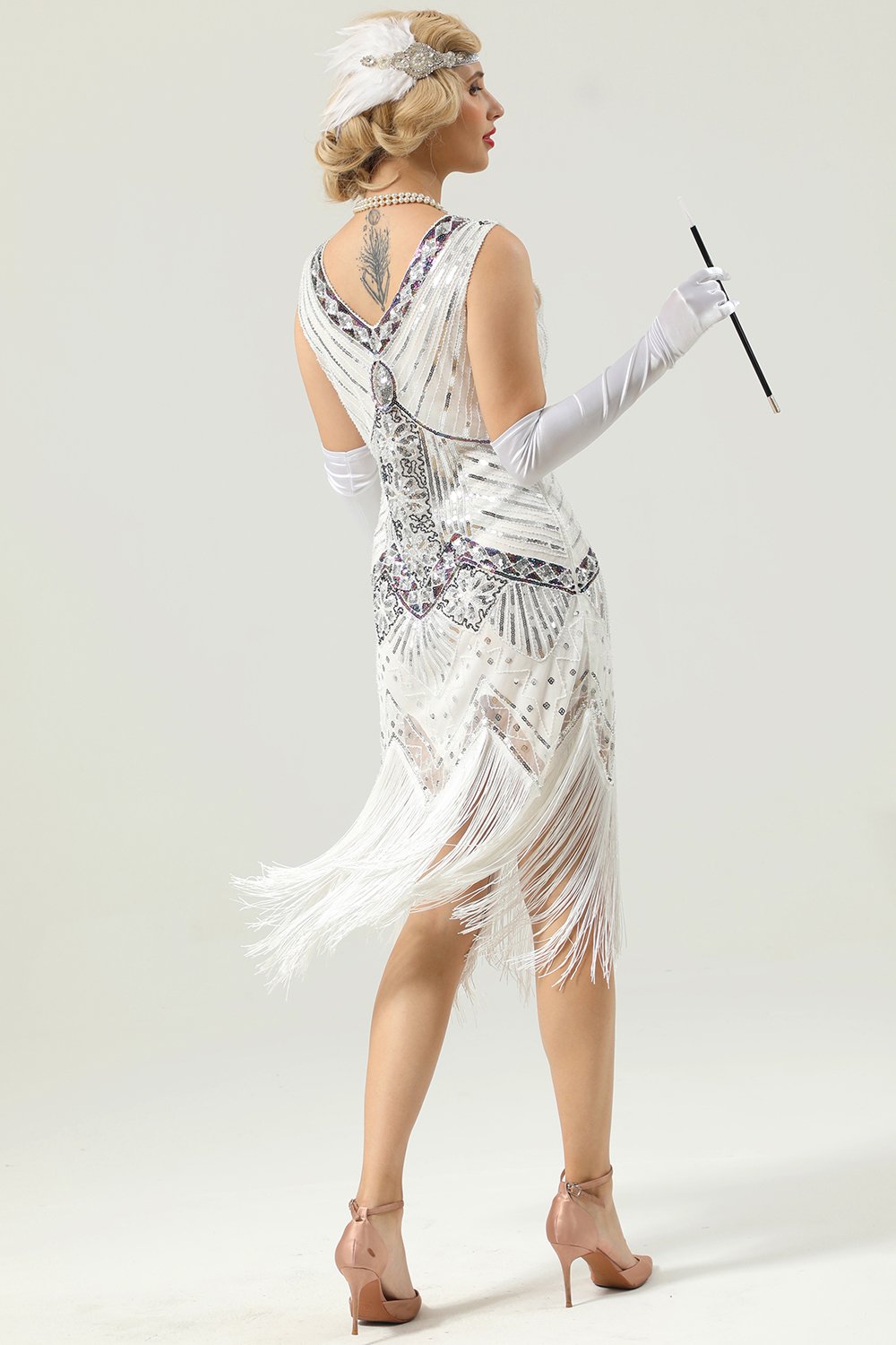 Svart och guld paljett 20 Tals Klänning