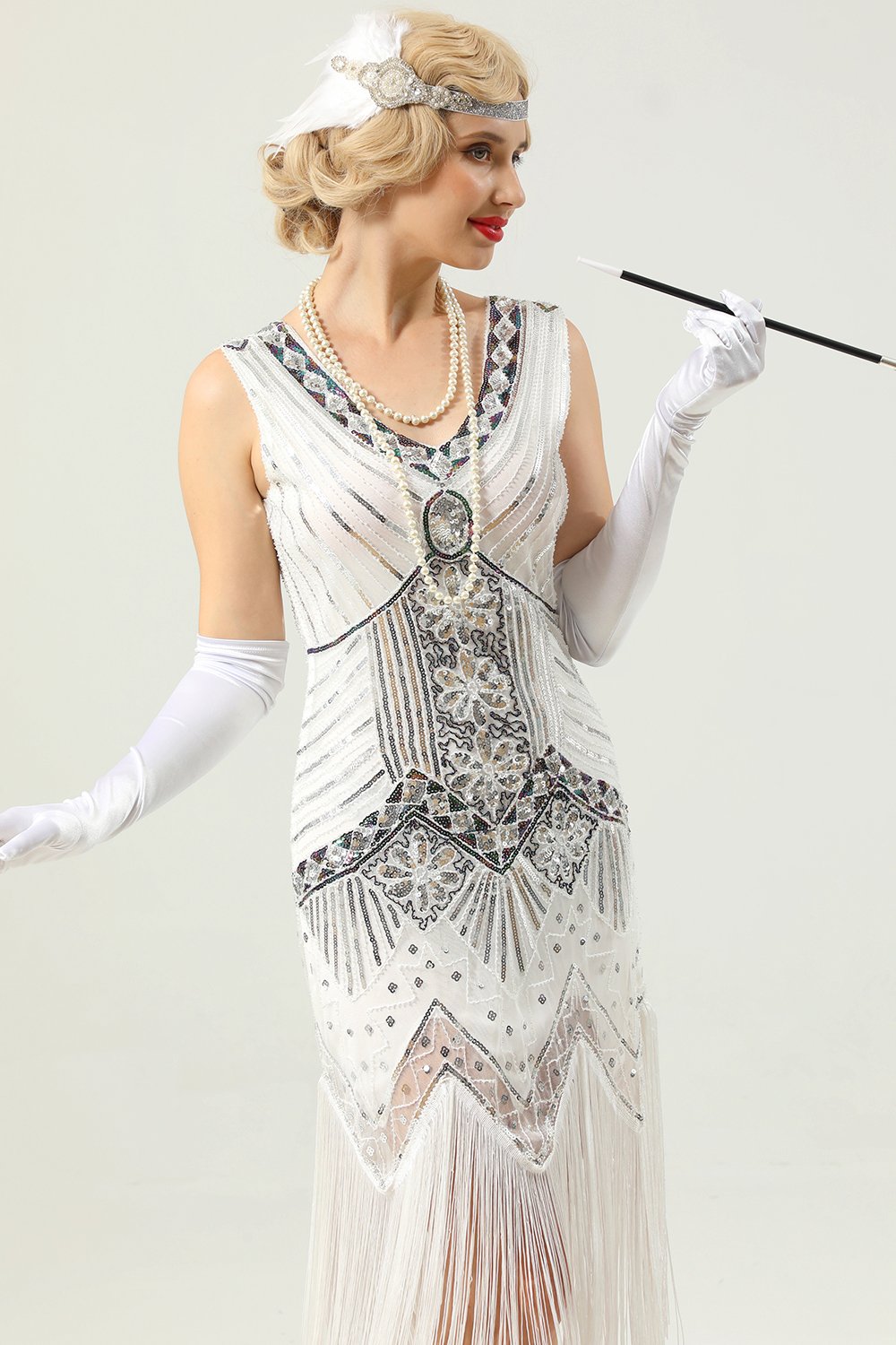 Svart och guld paljett 20 Tals Klänning