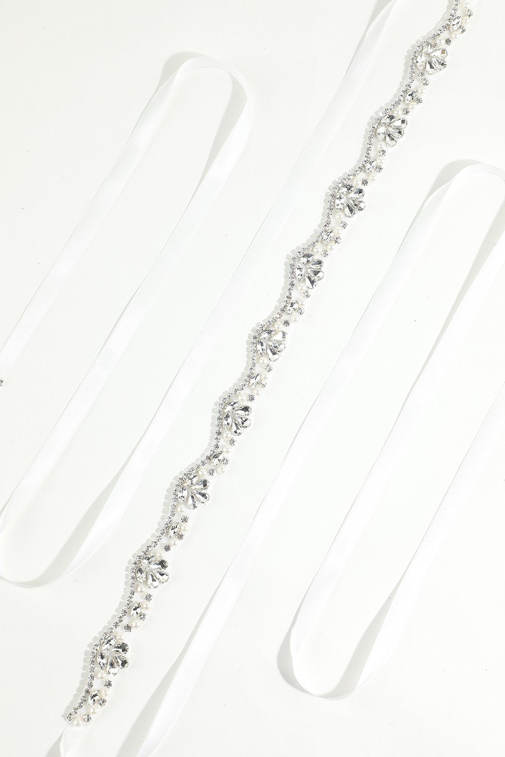 Vitt Bälte med Rhinstone