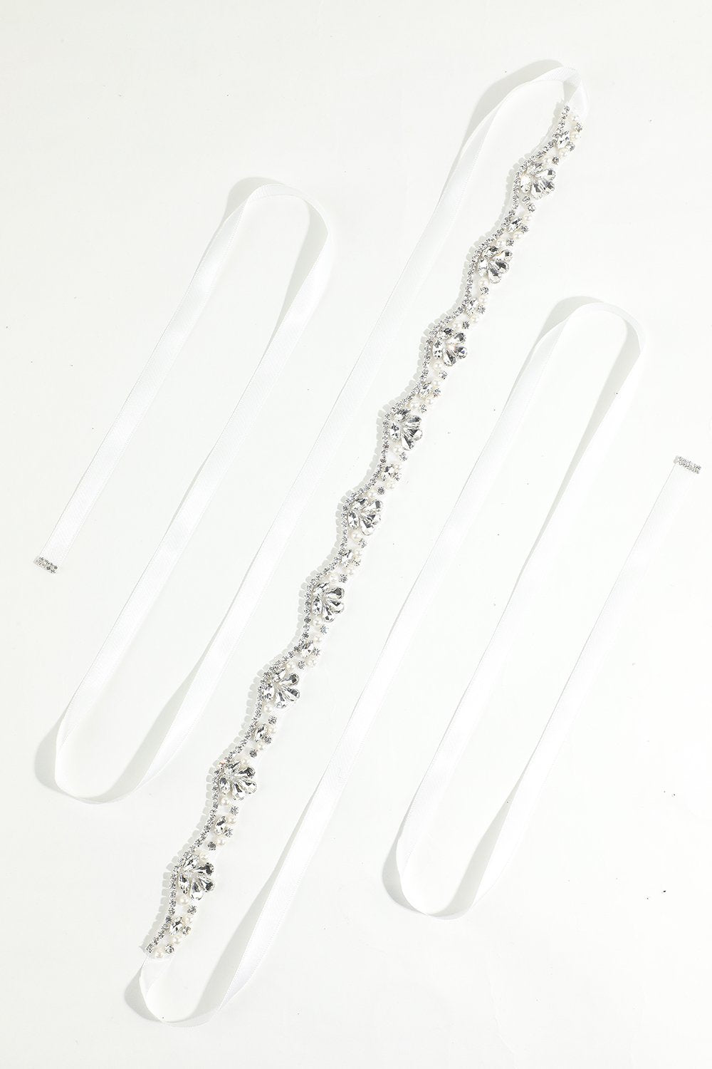 Vitt Bälte med Rhinstone