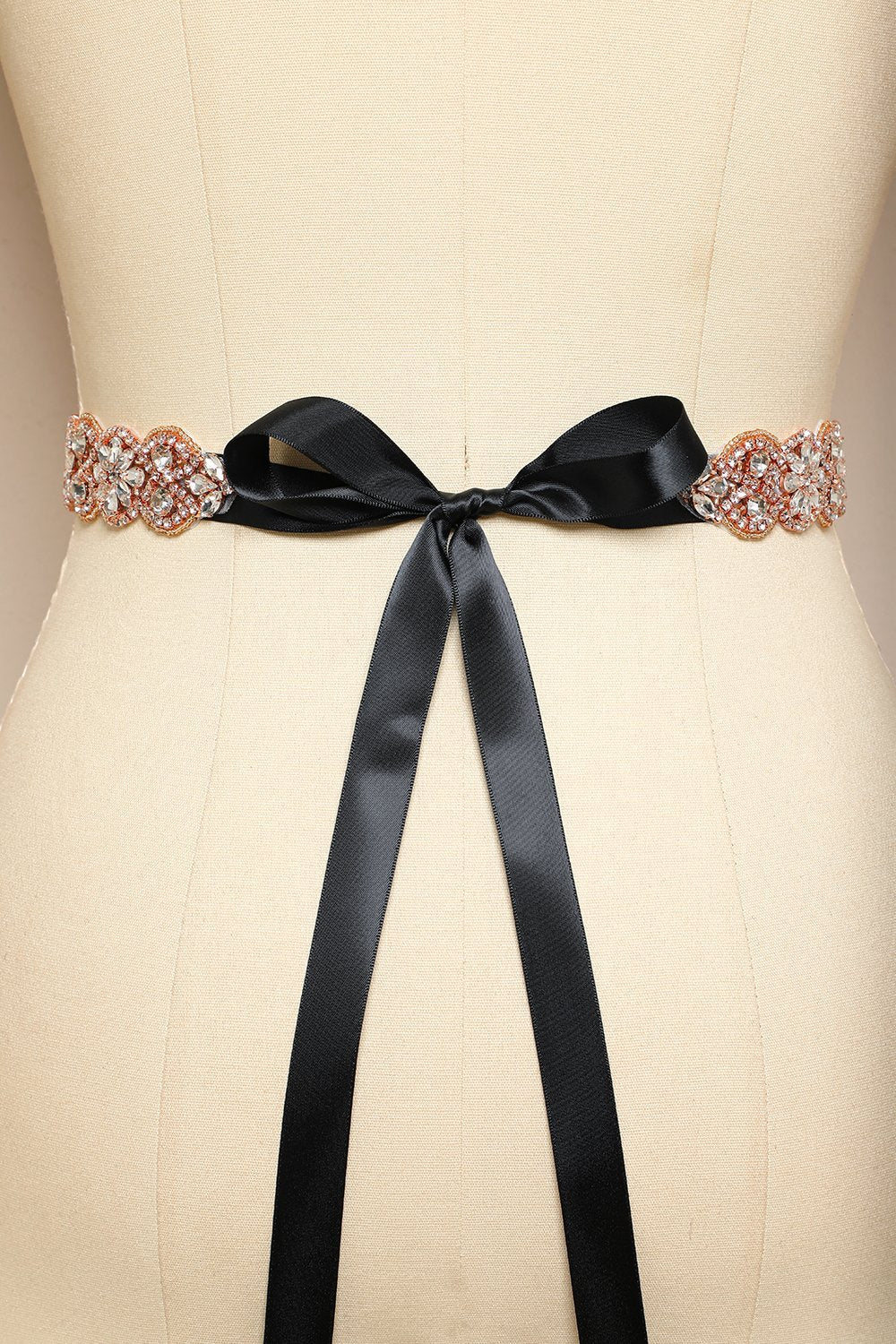 Svart Rhinstone Bälte