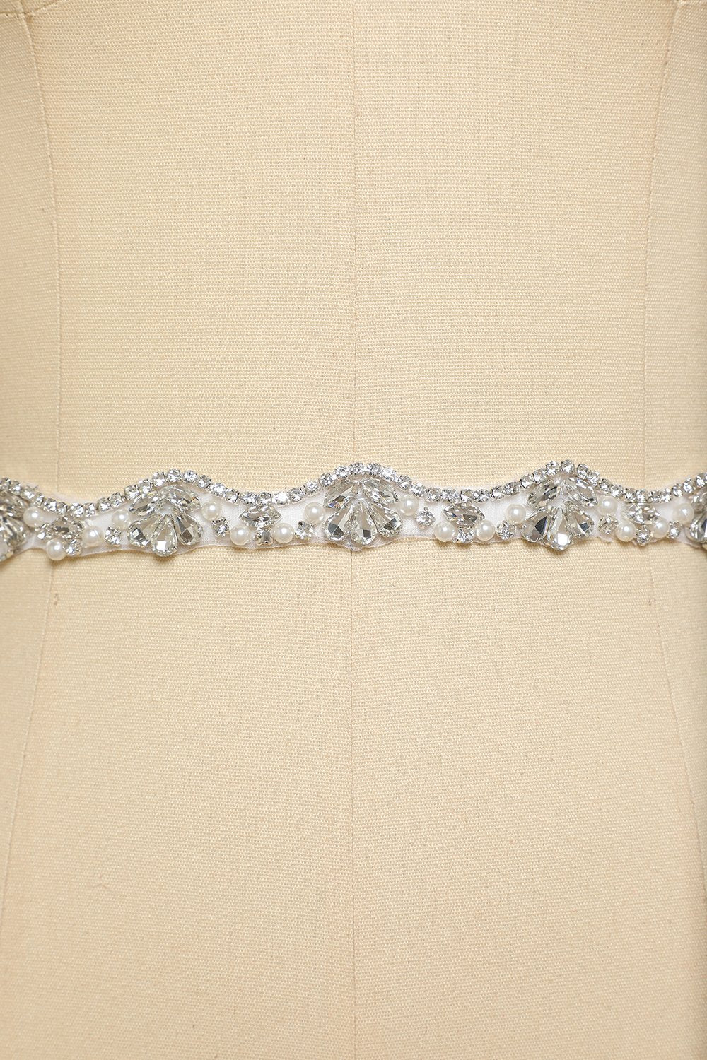 Vitt Bälte med Rhinstone