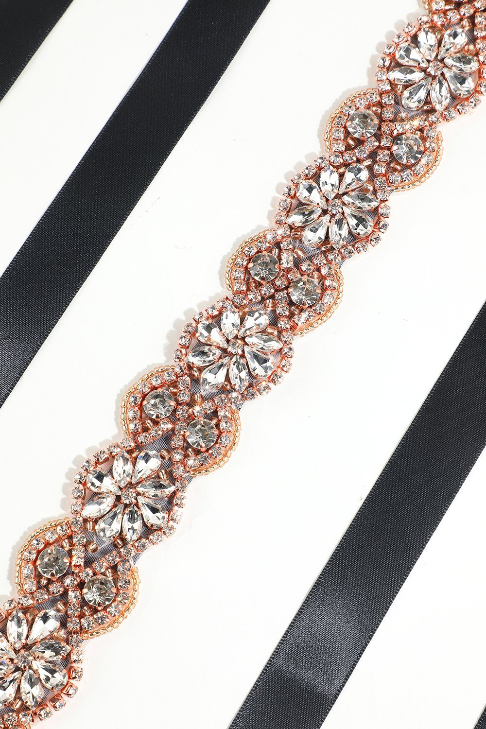 Svart Rhinstone Bälte