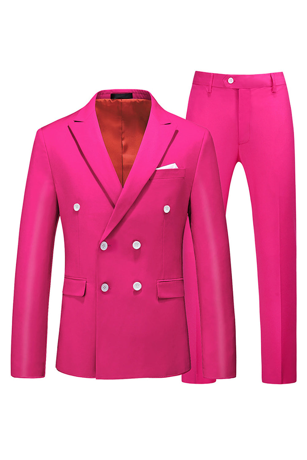 Hot Pink Dubbelknäppt 2 Piece Prom Men Suits