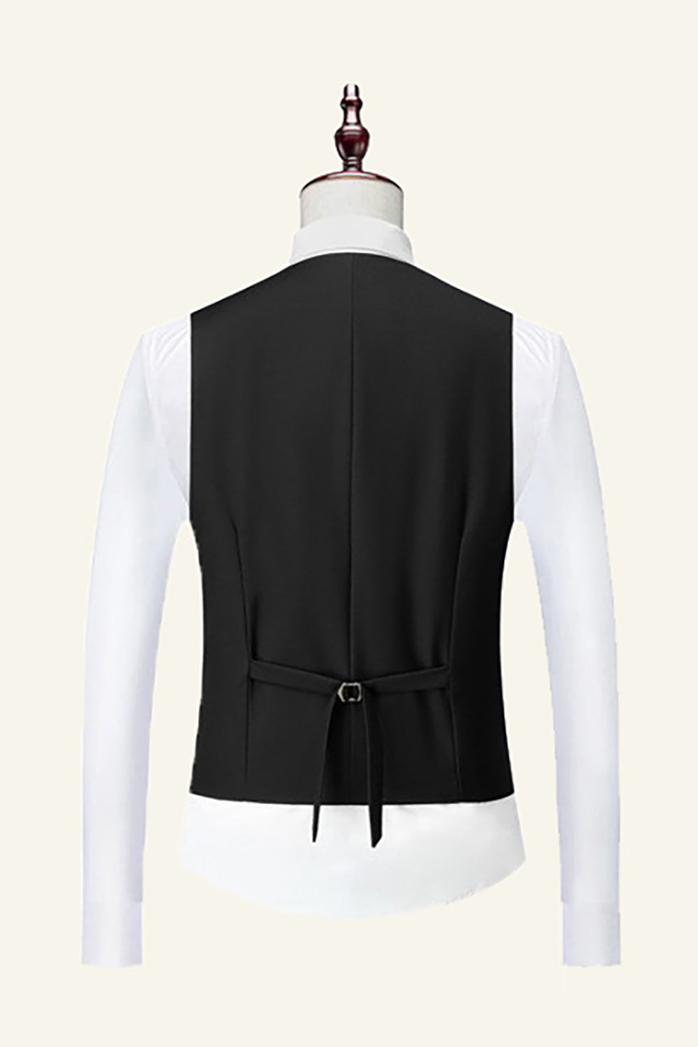 Svart hakad lapel 3 -bitars bröllopsmän kostymer