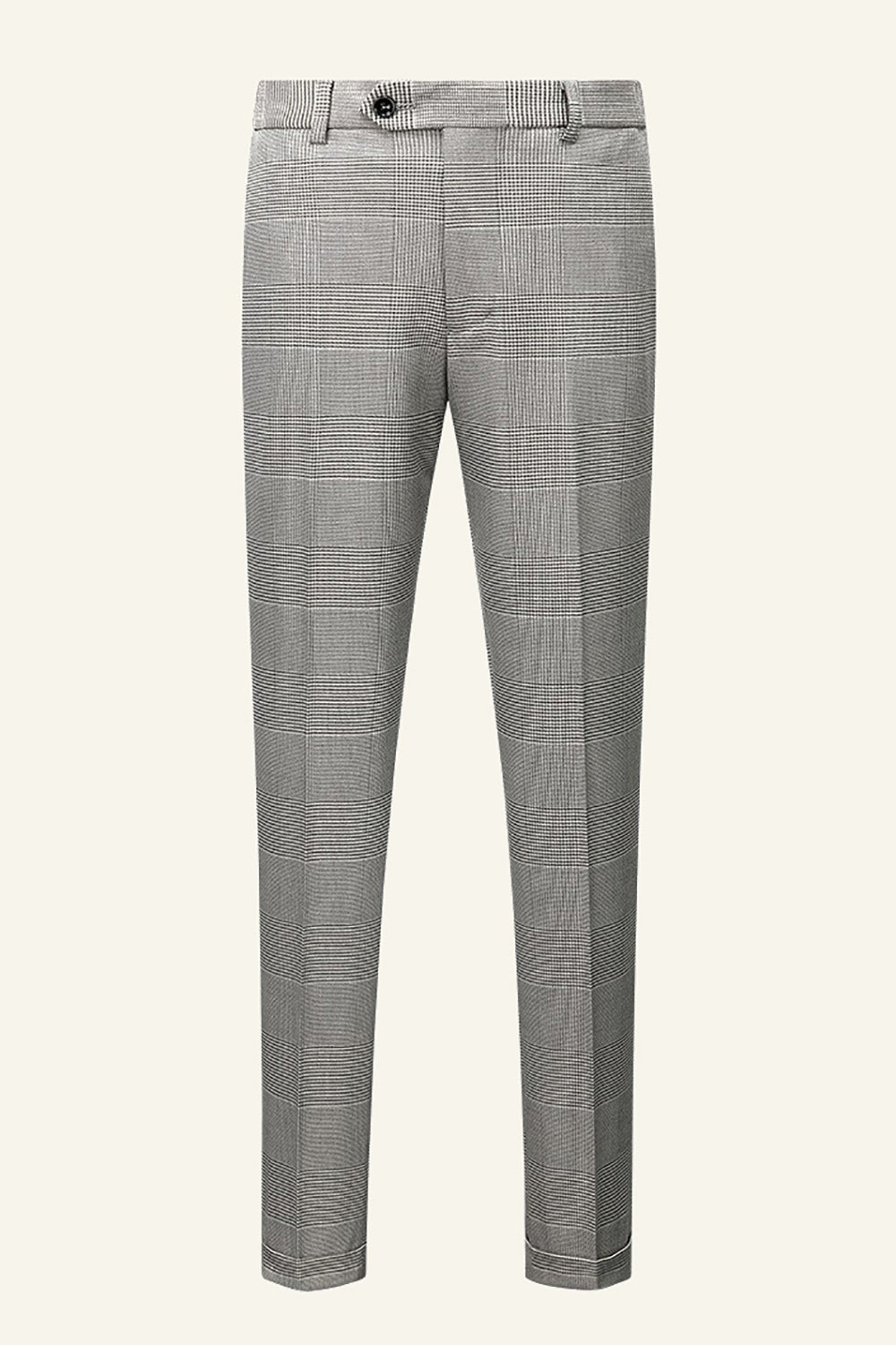 Grå rutig topp lapel 3 stycken män bröllopsdräkter