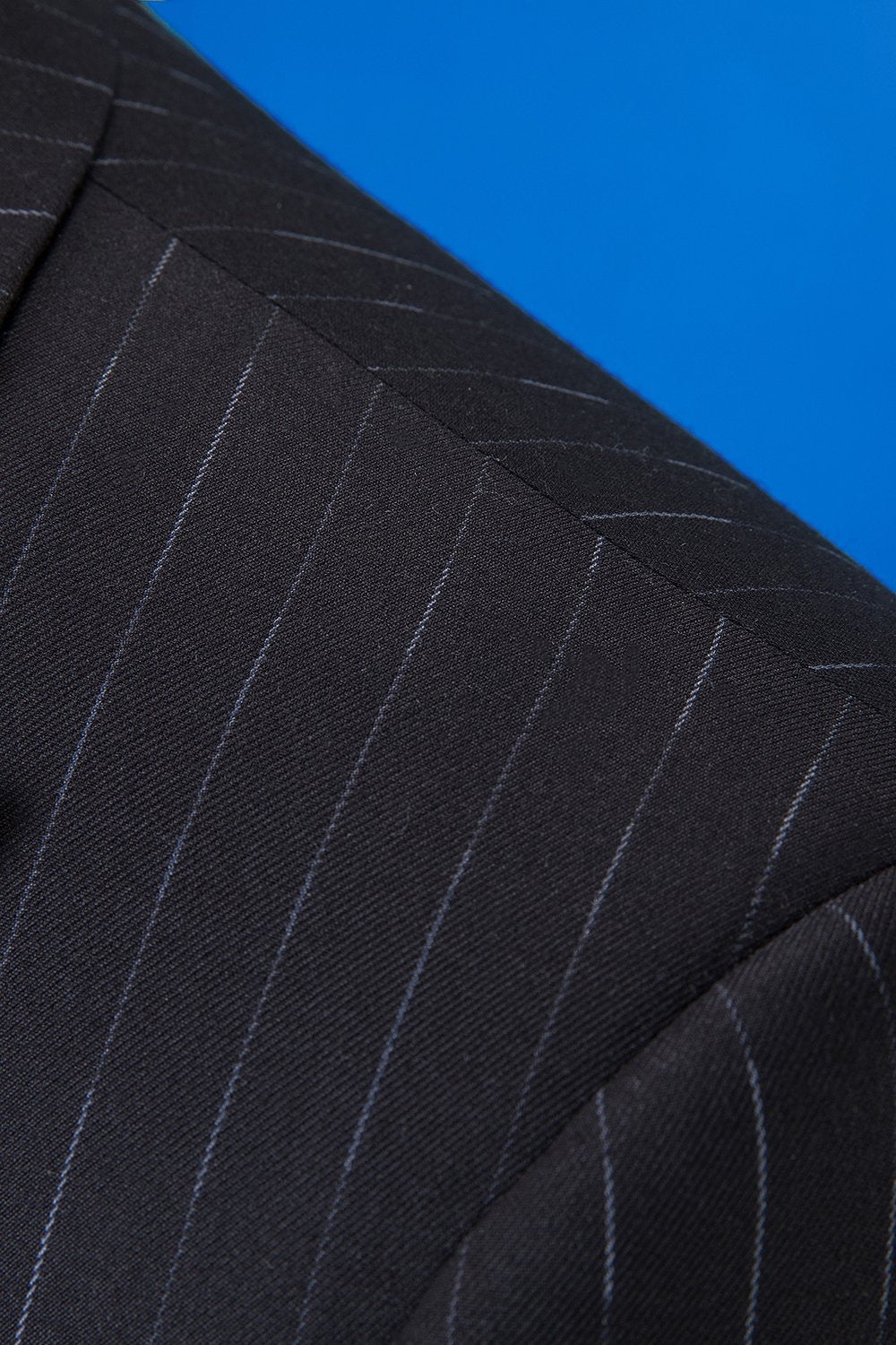 Svartrandig dubbelknäppt toppad lapel 3-delad herrdräkt