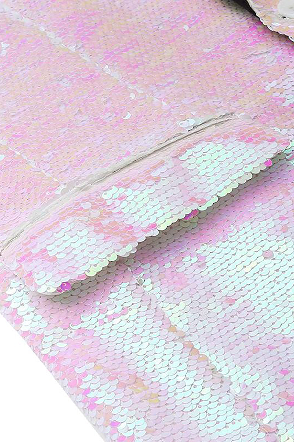 Sparkly White Paljetter Peak Lapel Mäns Prom Blazer