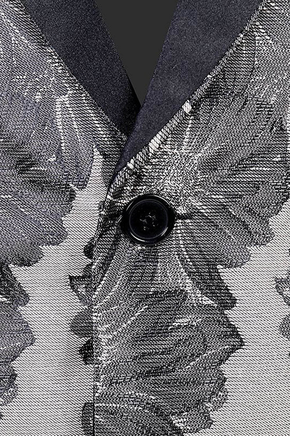 Grå Silver Jacquard Peak Lapel Herrbal kavaj