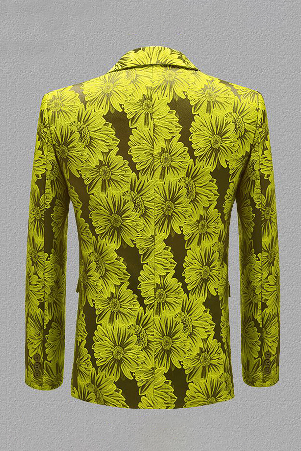 Grå Silver Jacquard Peak Lapel Herrbal kavaj