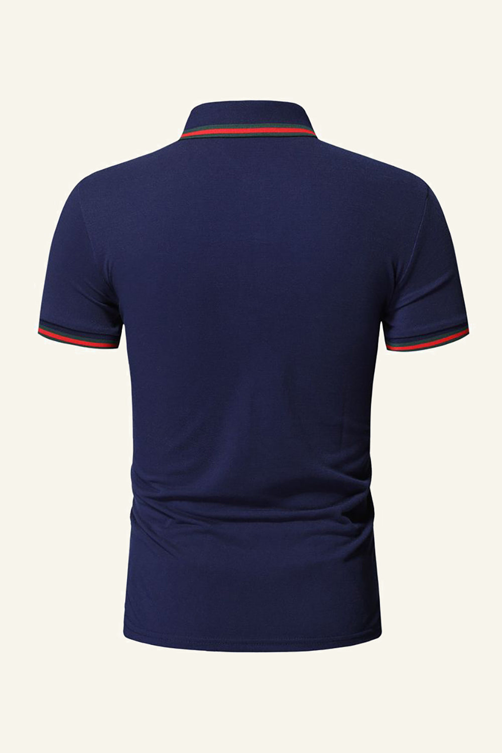 Marinblå Slim Fit Kortärmat Polotröja