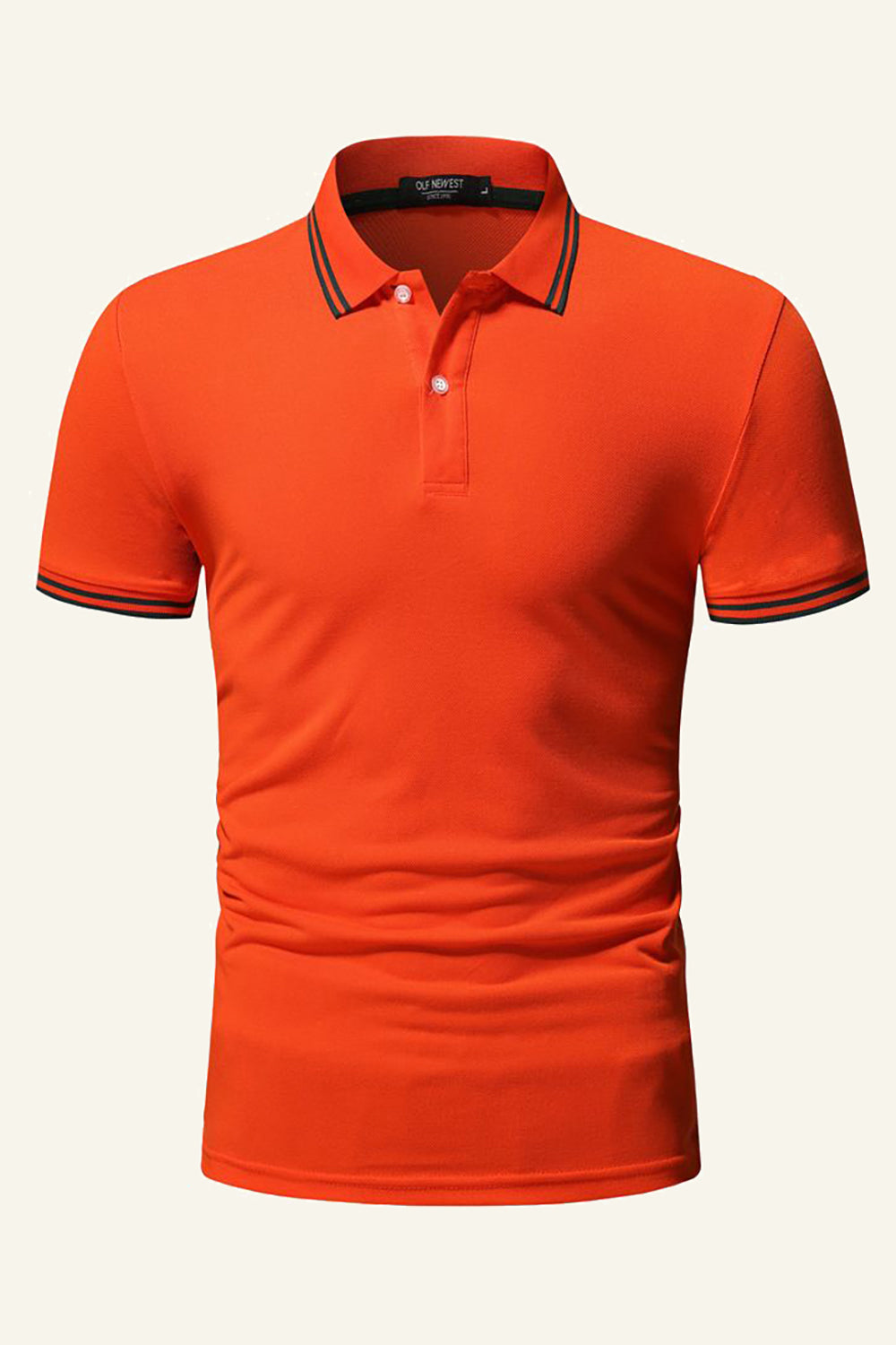 Marinblå Slim Fit Kortärmat Polotröja