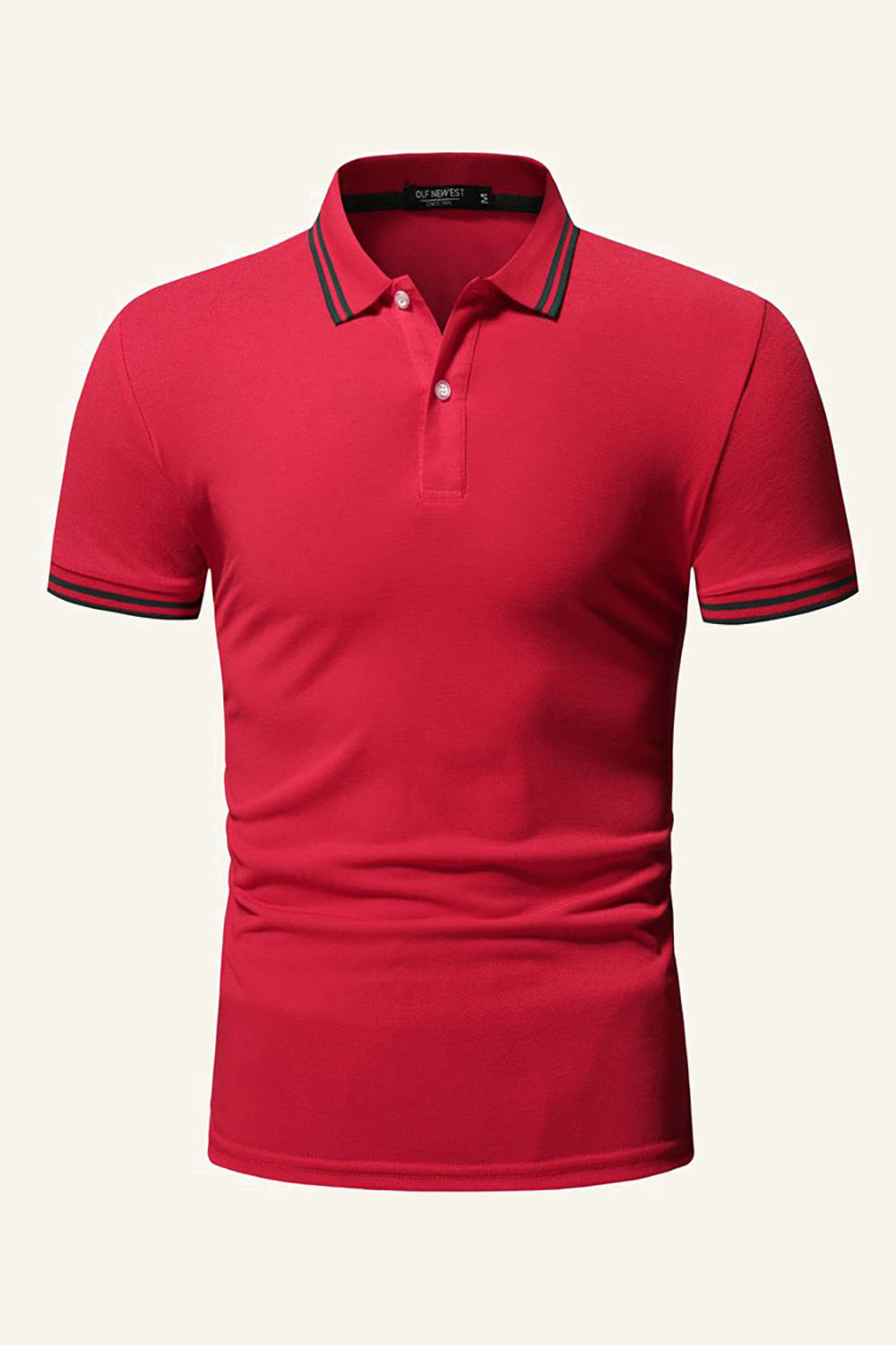 Marinblå Slim Fit Kortärmat Polotröja