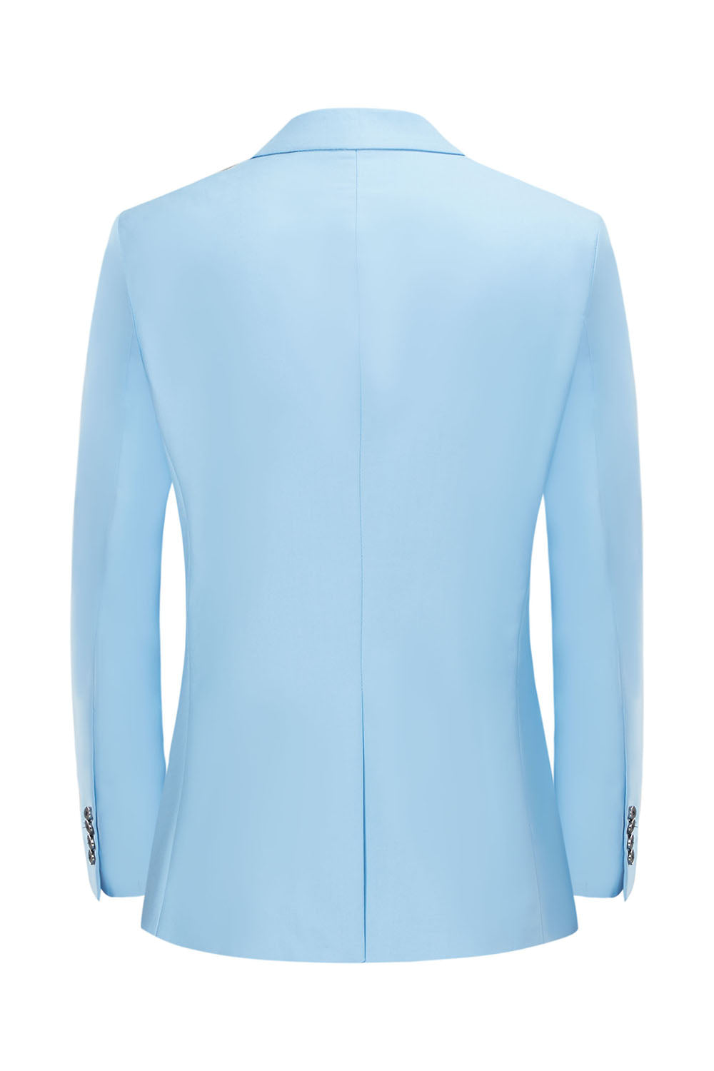 Mäns Ljusblå Hackade Kavaj En knapp Bröllopskavaj