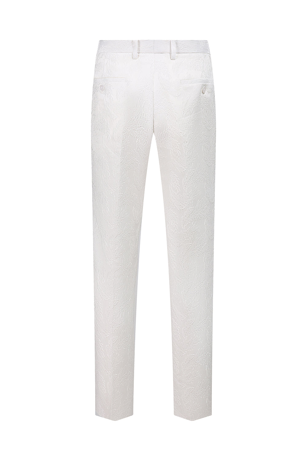 Vit Jacquard Dubbelknäppta 2-delade Herrdräkter