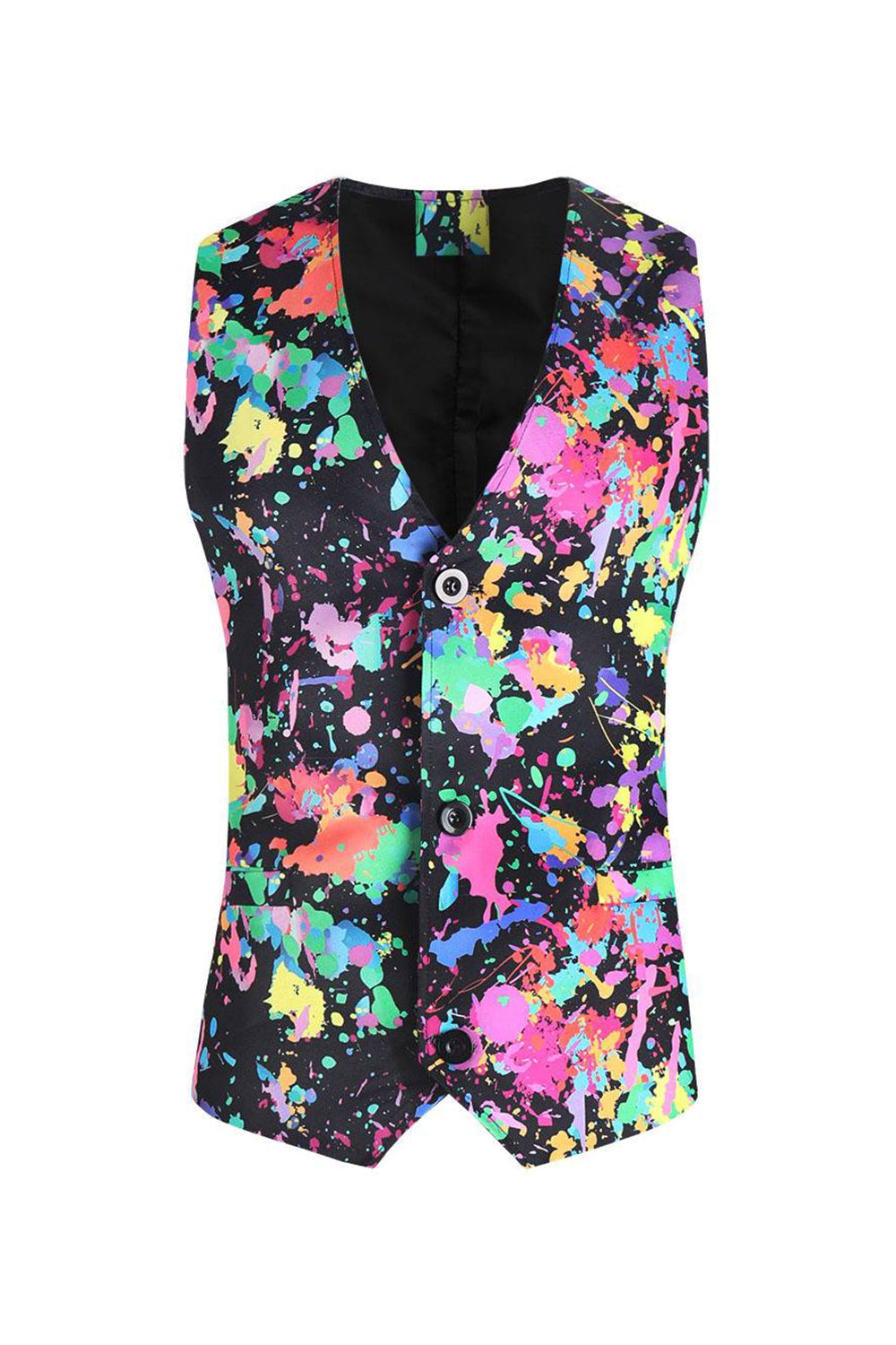 Mäns Christams Tryckta färgglada 3-delade partydräkter med en knapp