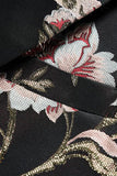Black Flower Jacquard Notched Kavajslag Män Kavaj