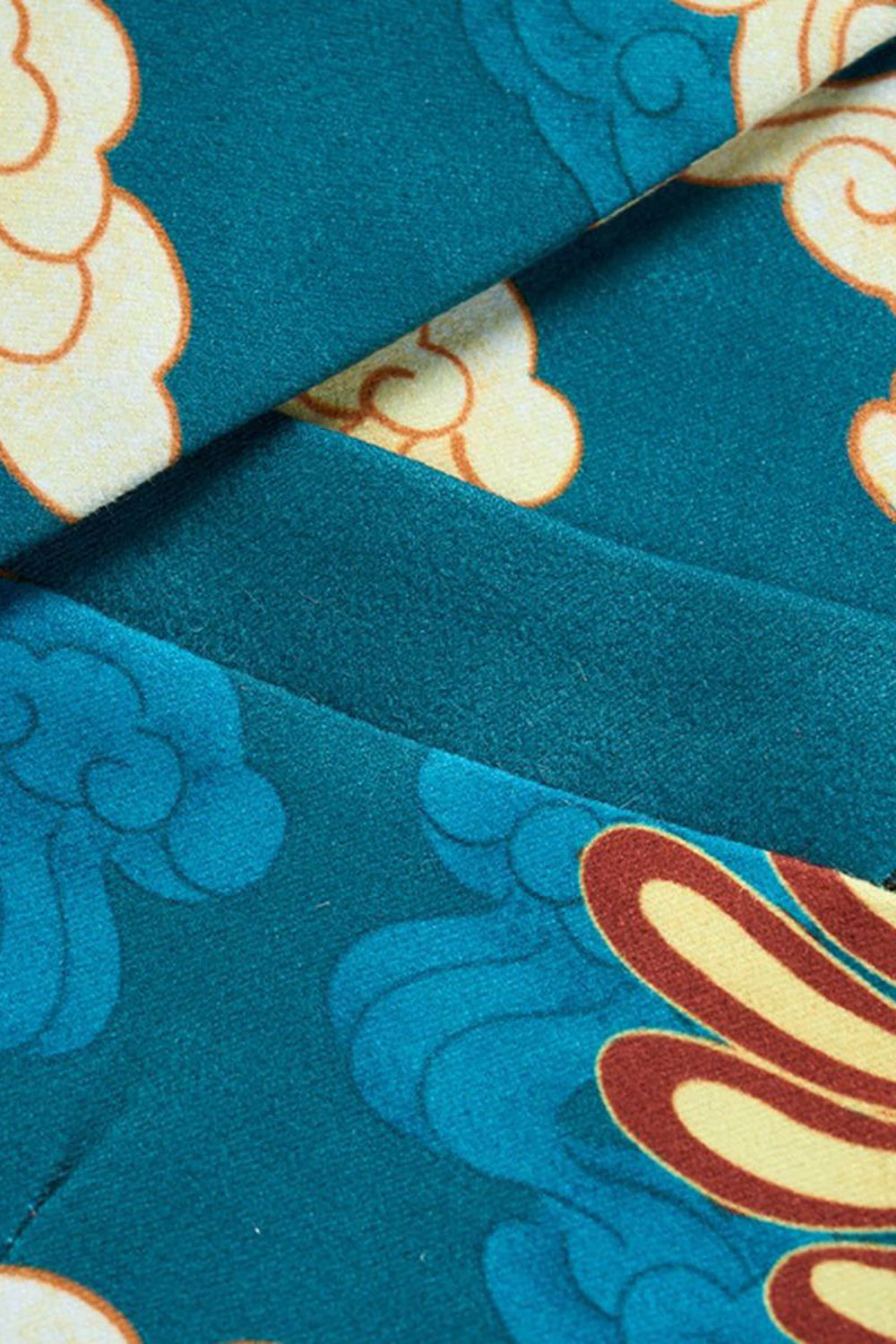 Blå Crane Jacquard Notched Kavajslag Män Kavaj