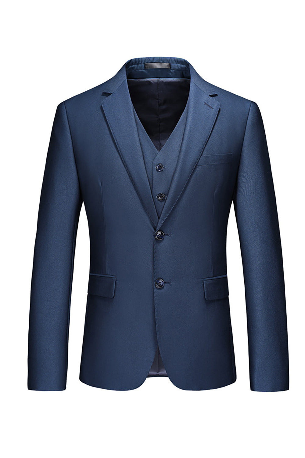 Skårade slag Två knappar Svarta Balkostymer för män