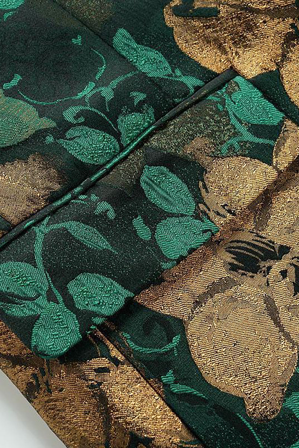 Grön Jacquard Notched Kavajslag Prom Kavaj för män