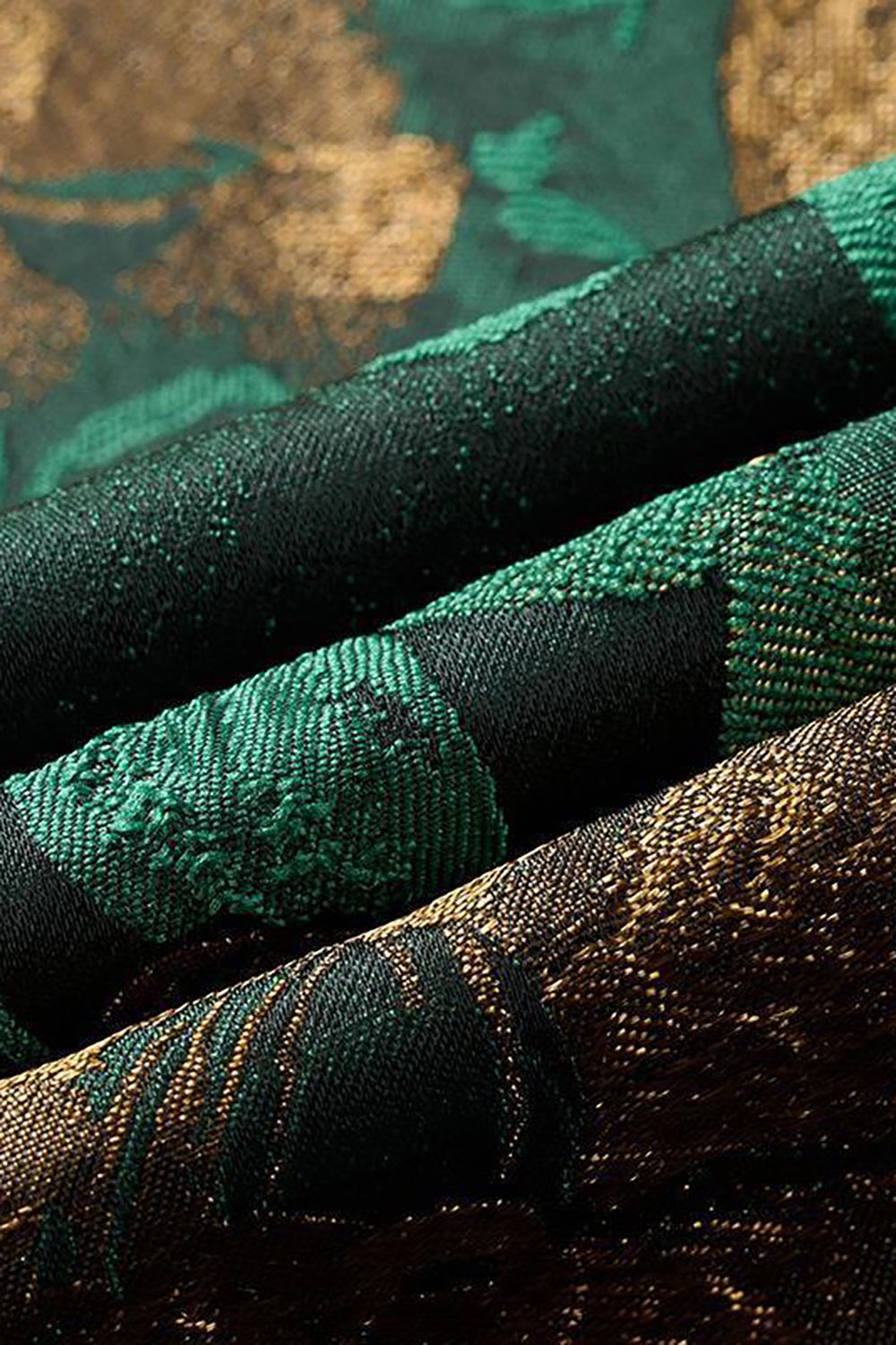 Grön Jacquard Notched Kavajslag Prom Kavaj för män